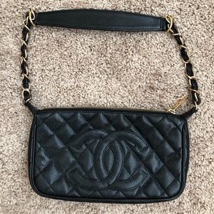 CHANEL Caviar Pochette Shoulder Bag